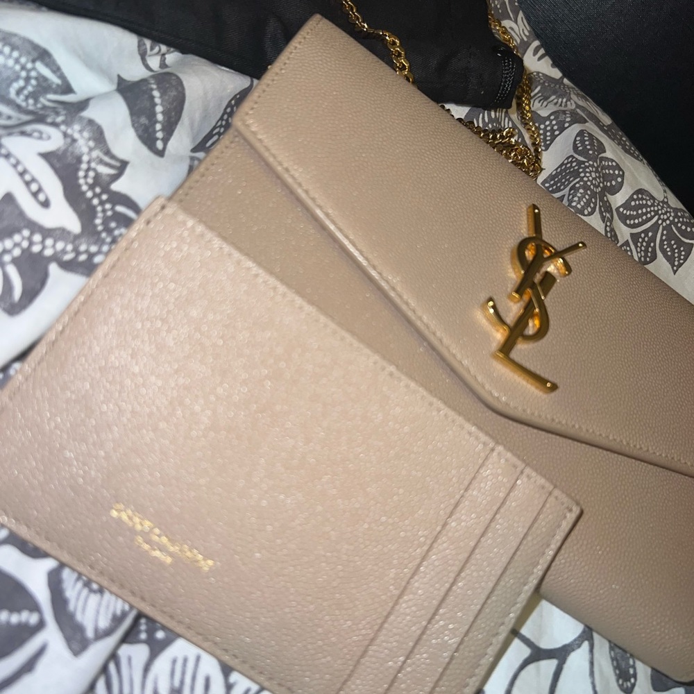 Yves Saint Laurent Tan and Gold Women's Bag